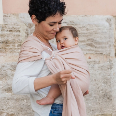 Ring sling baby carrier